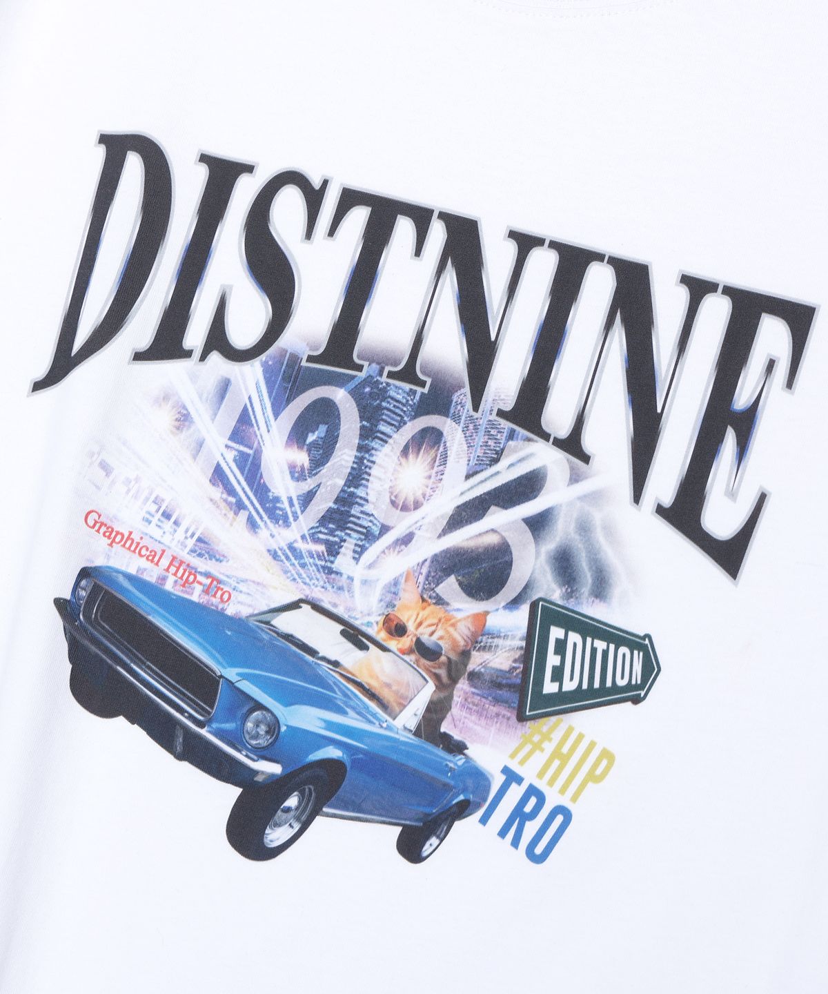 디스트나인(DISTN9NE) 캣 드라이버 반팔티 WHITE (LP2TU321-002)