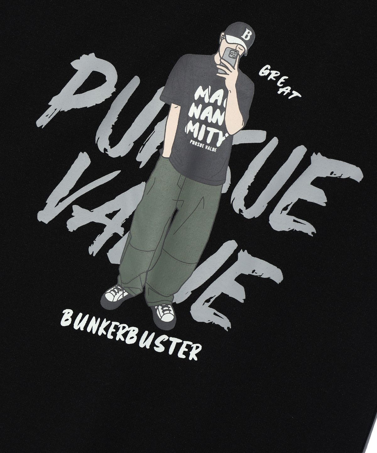 벙커버스터(BUNKERBUSTER) 빅 레터링 반팔티 BLACK (MP2TU263-076)