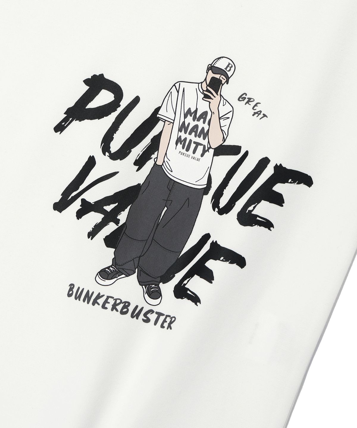 벙커버스터(BUNKERBUSTER) 빅 레터링 반팔티 OFF WHITE (MP2TU263-001)