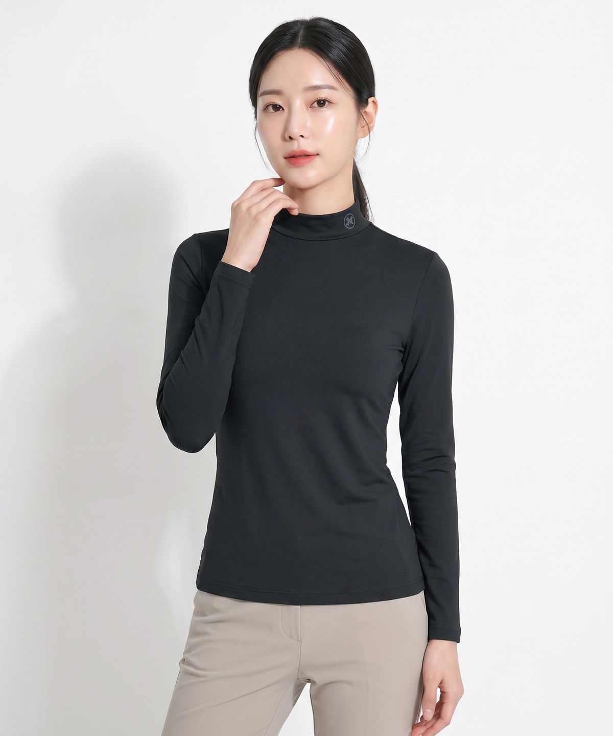 투엘라(2ELA) 쿨블리 여성 나일론 냉감 무지 반폴라 긴팔 티셔츠 5 Colors