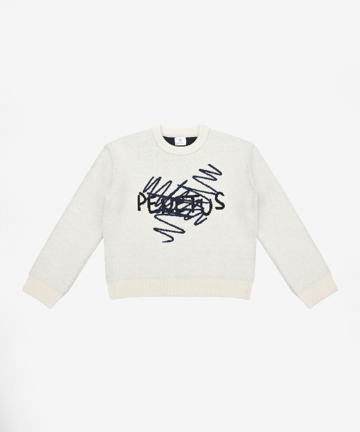 페너터스(PENETUS) Blue Scribble Heavy White Knit : 덧칠해진 진심