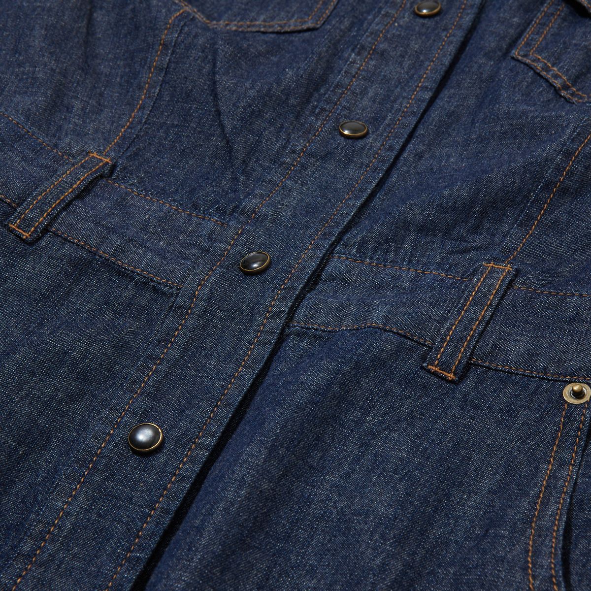 펜필드(PENFIELD) 웨스턴 데님 롱 드레스 인디고_FR2WS31F