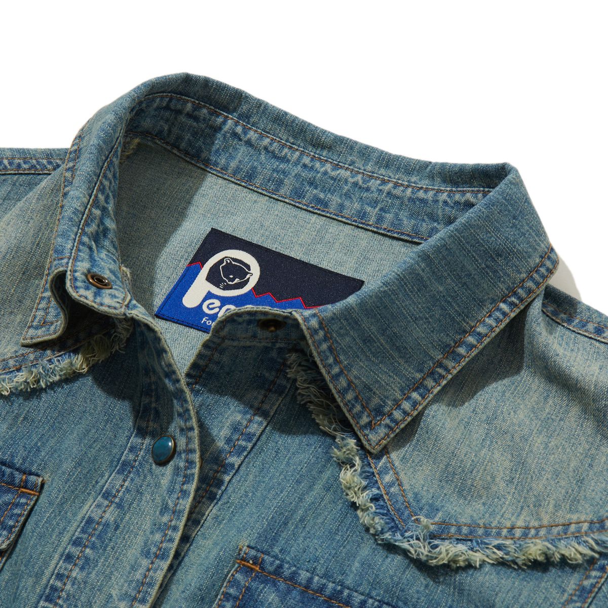펜필드(PENFIELD) 웨스턴 데님 롱 드레스 스카이블루_FR2WS32F