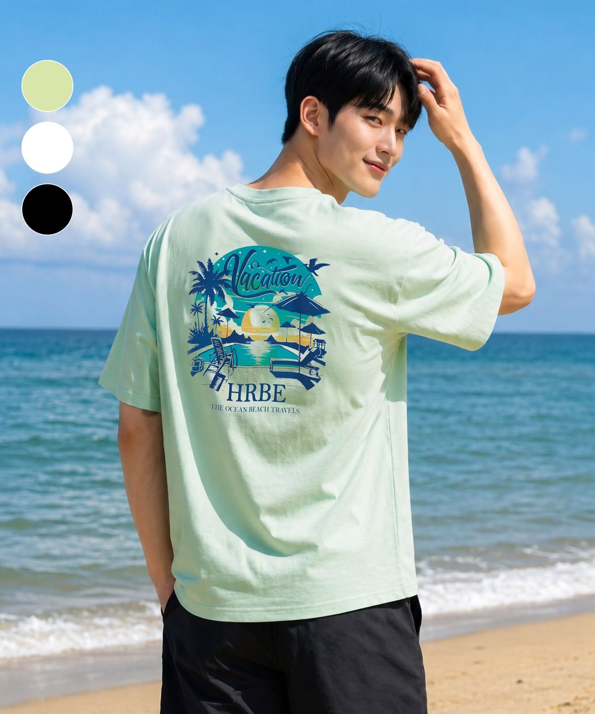 헤링본(HERRINGBONE) 남자 루즈핏 반팔 래쉬가드 수영복 비치 빅사이즈 스윔웨어 상의 (3color) / RI386M