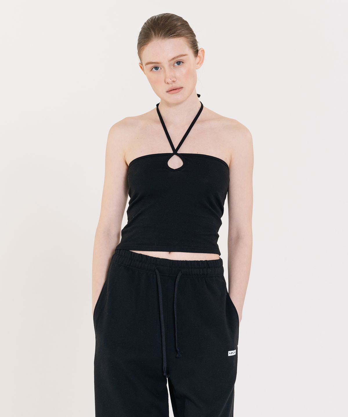 인지액티브(INJIACTIVE) Semi Wide Logo Sweatpants 블랙