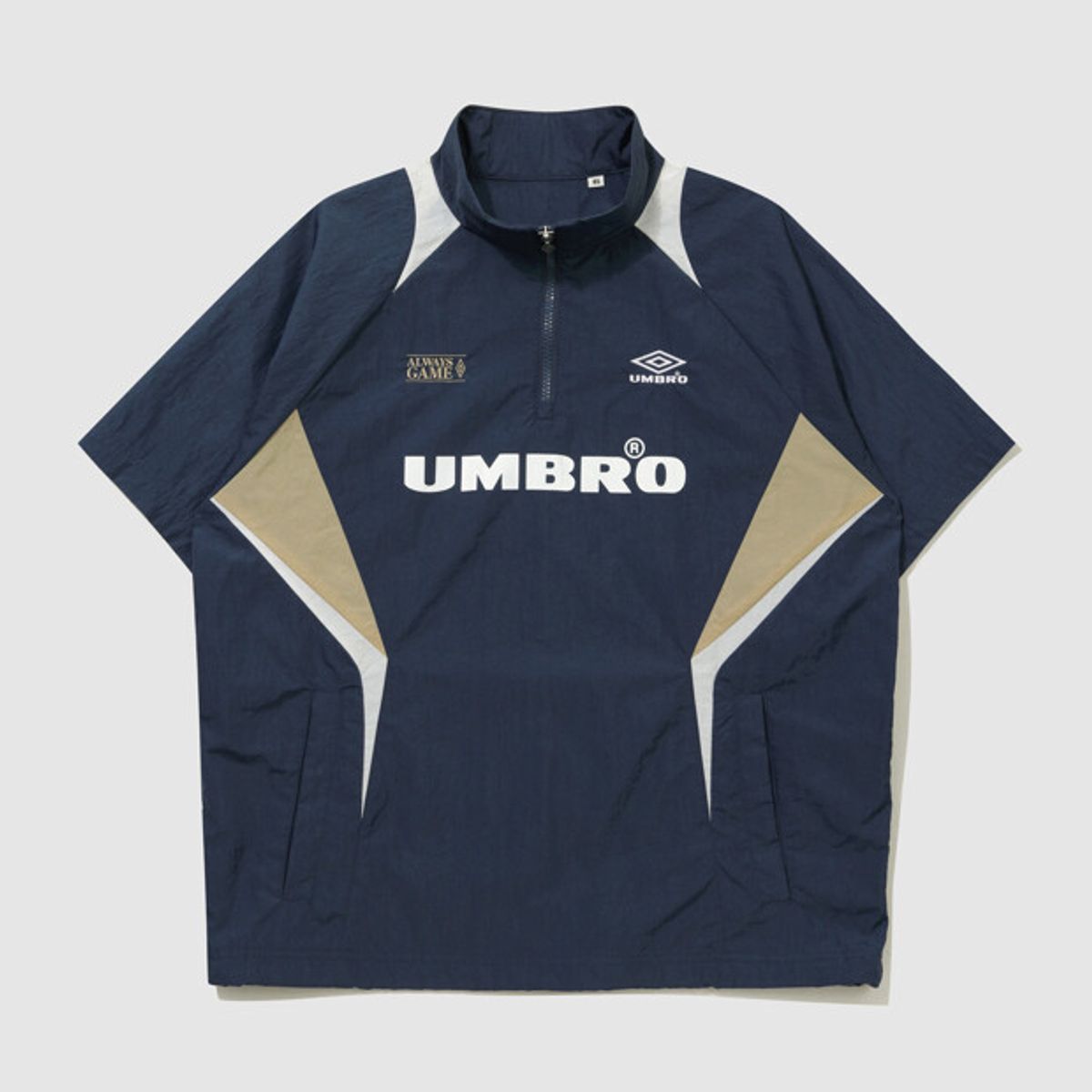 엄브로(UMBRO) HBL BLOKE 반팔 스탠넥 아노락 네이비(UQ223CWT52)