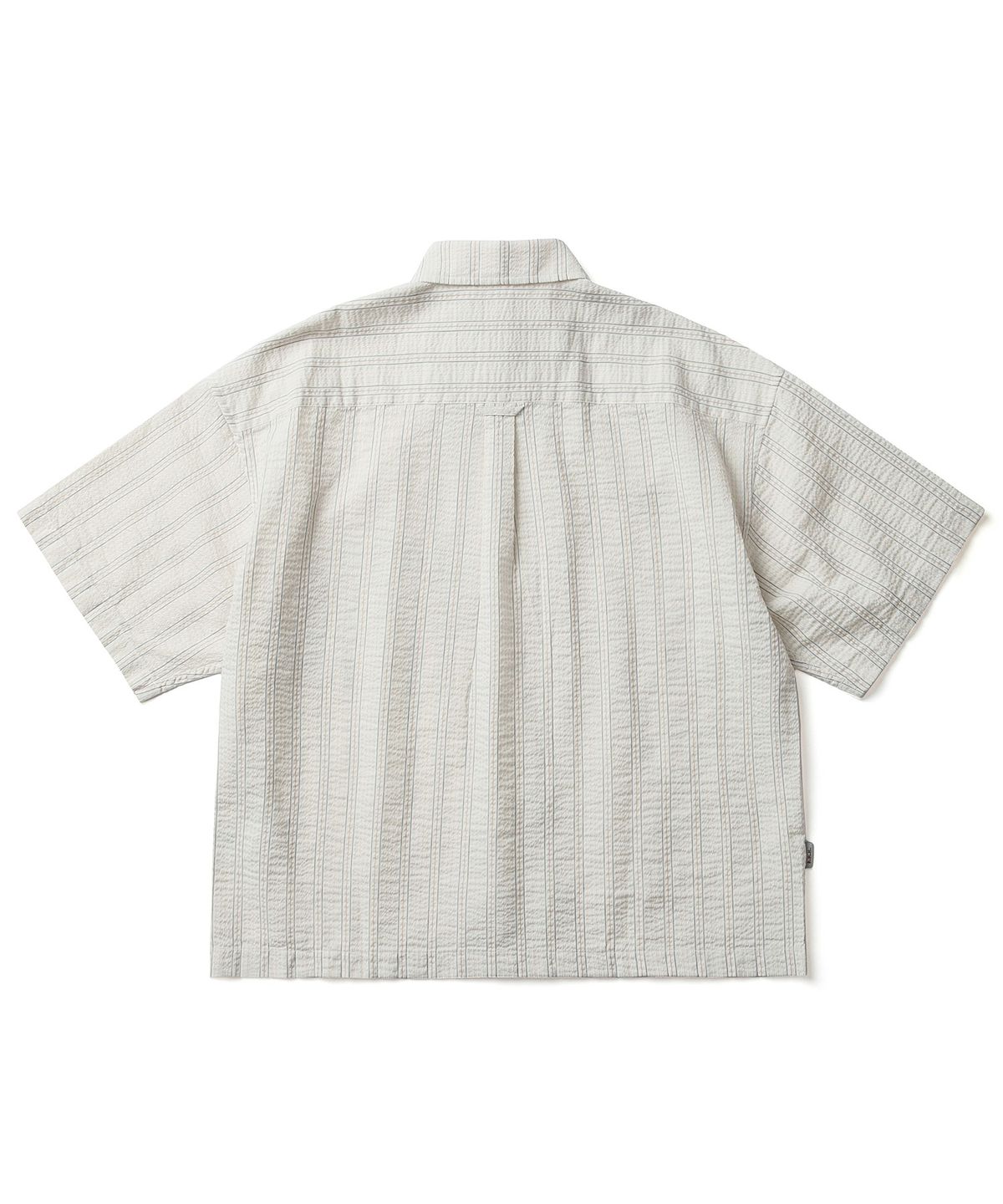에스파이(ESFAI) CROP WRINKLE S/S SHIRTS (IVORY STRIPE)