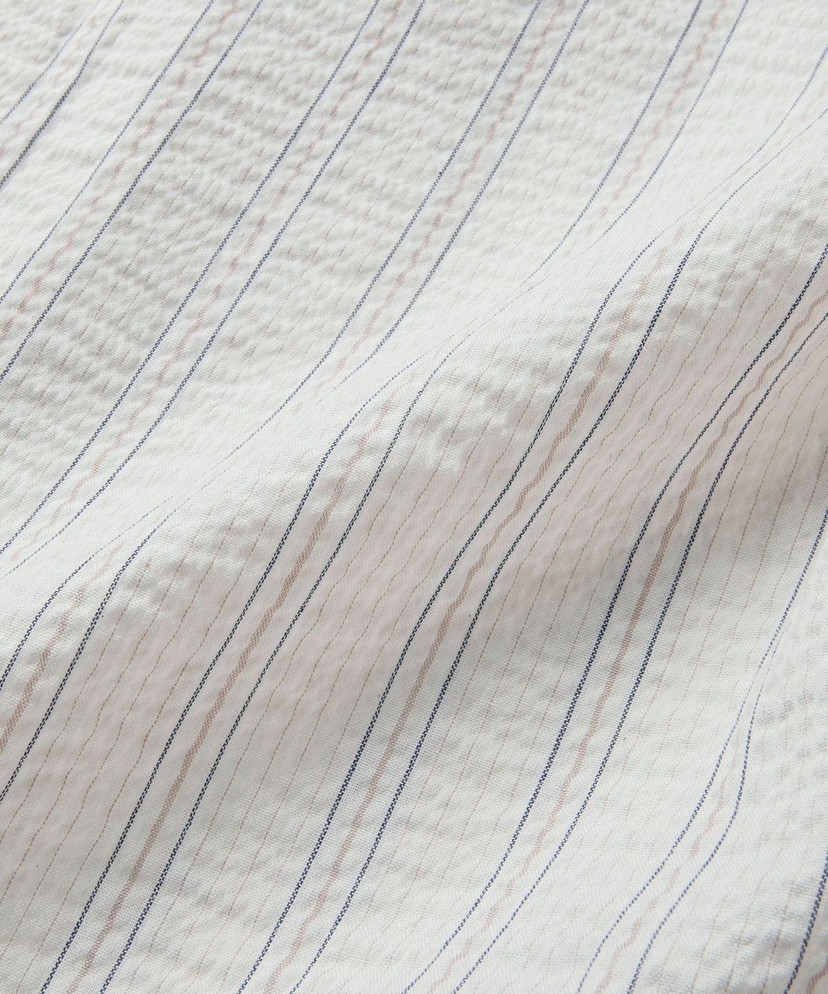에스파이(ESFAI) CROP WRINKLE S/S SHIRTS (IVORY STRIPE)