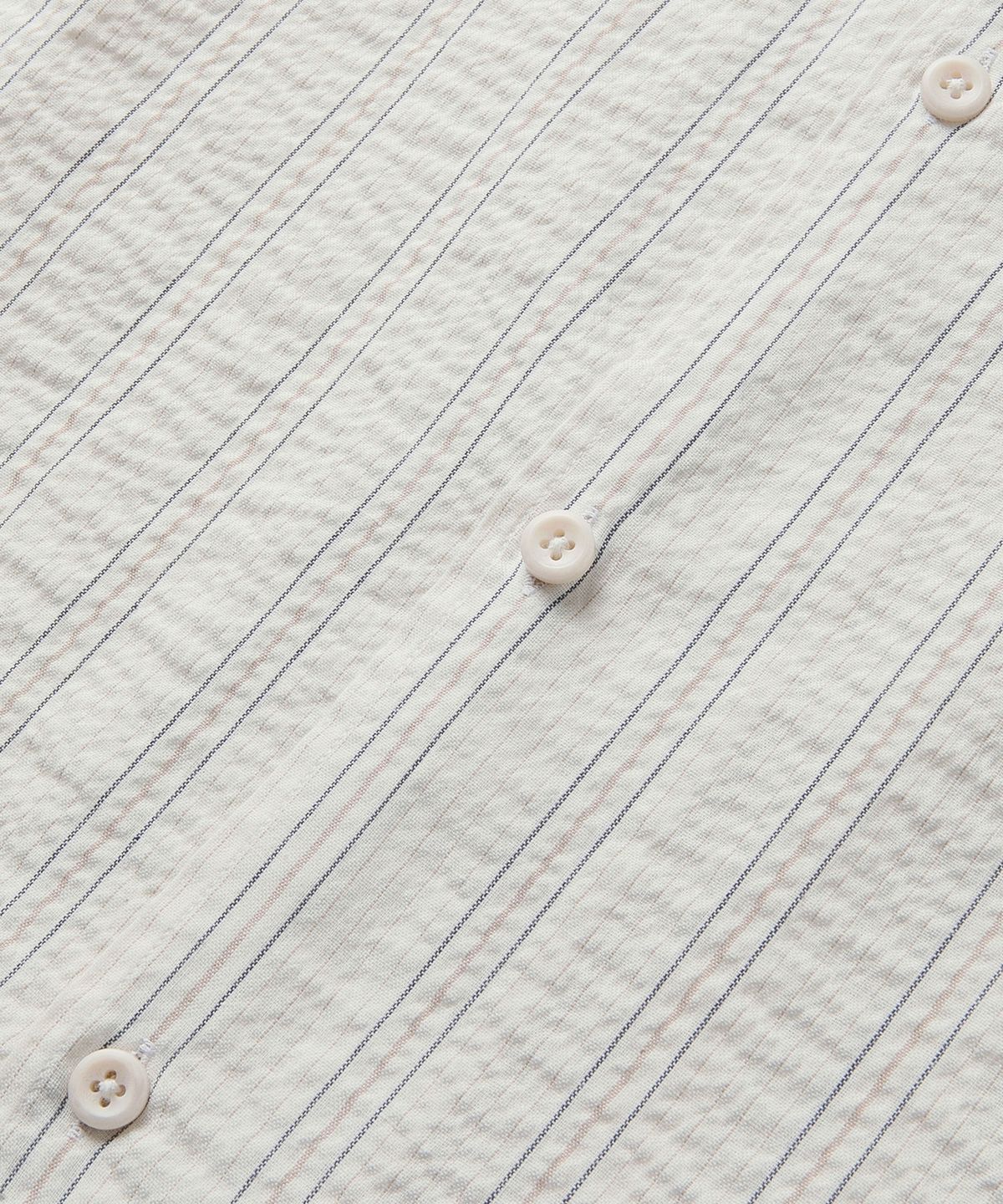 에스파이(ESFAI) CROP WRINKLE S/S SHIRTS (IVORY STRIPE)