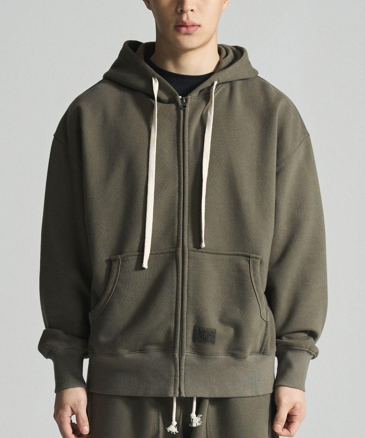 카키그라도(KHAKI GRADO) [Vision Park] 워시드 후드 집업 (Khaki)