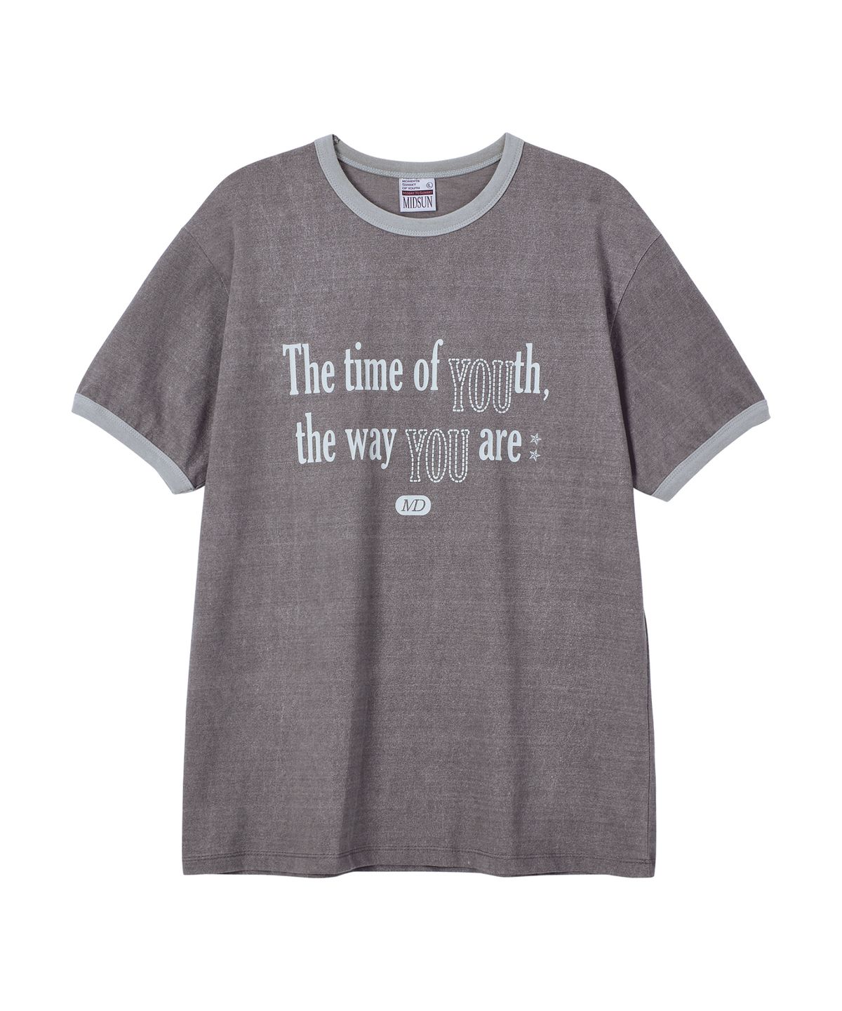 미드선(MIDSUN) Perenne Youth Ringer Tee-Charcoal