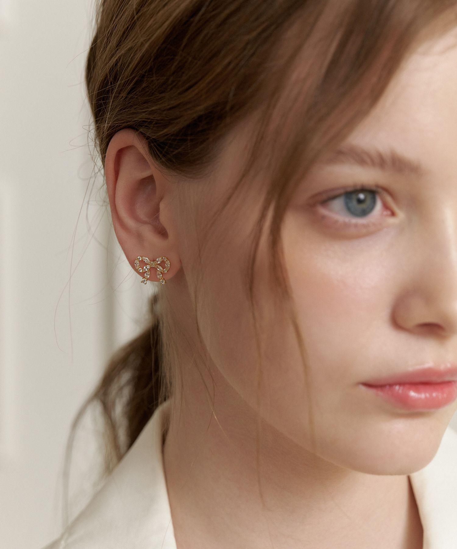 【TATIANA】Cubic Ring Ribbon Earring EC3091_LARGE〜ピアス Designer fashion, Seoul-fully created | W Concept