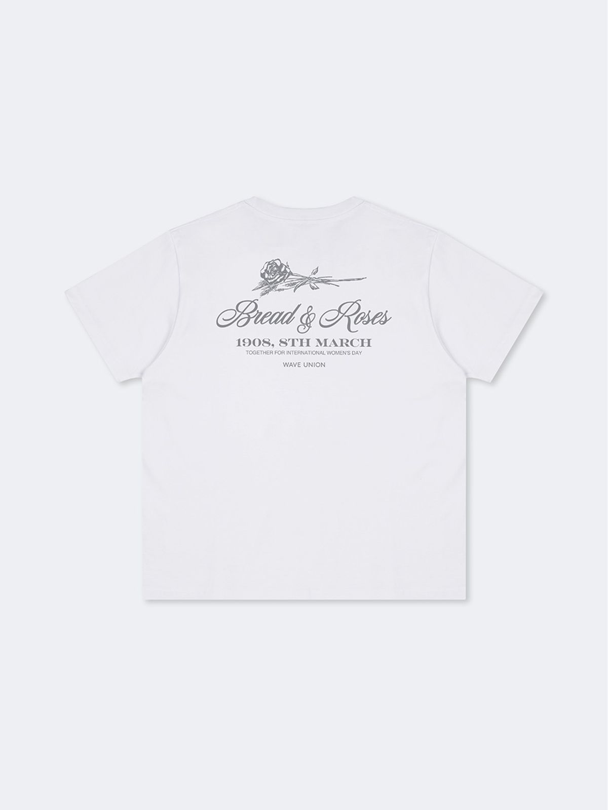웨이브유니온(WAVE UNION) Bread and roses T-shirt white