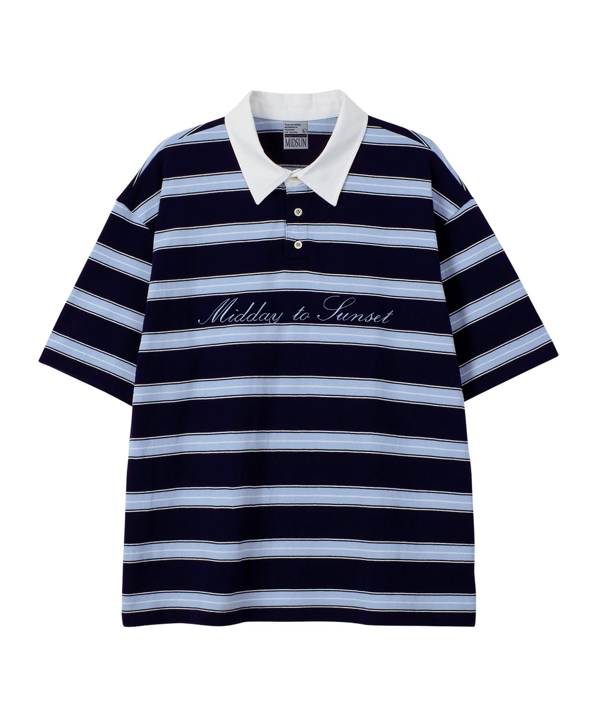 미드선(MIDSUN) Halcyon Stripe Polo-Navy