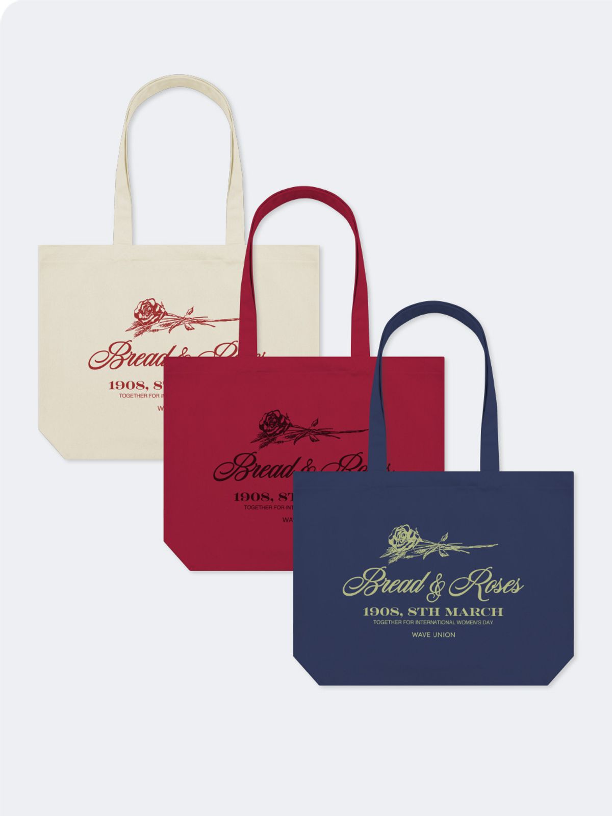 웨이브유니온(WAVE UNION) Bread and roses Cotton Bag(3color)
