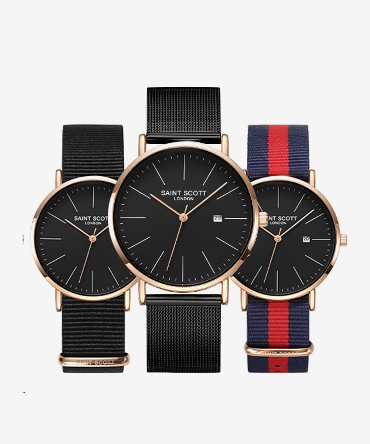 세인트스코트런던(ST.SCOTT LONDON) 타임레이블 데이트 워치 남자 시계 ST5504M-RBB