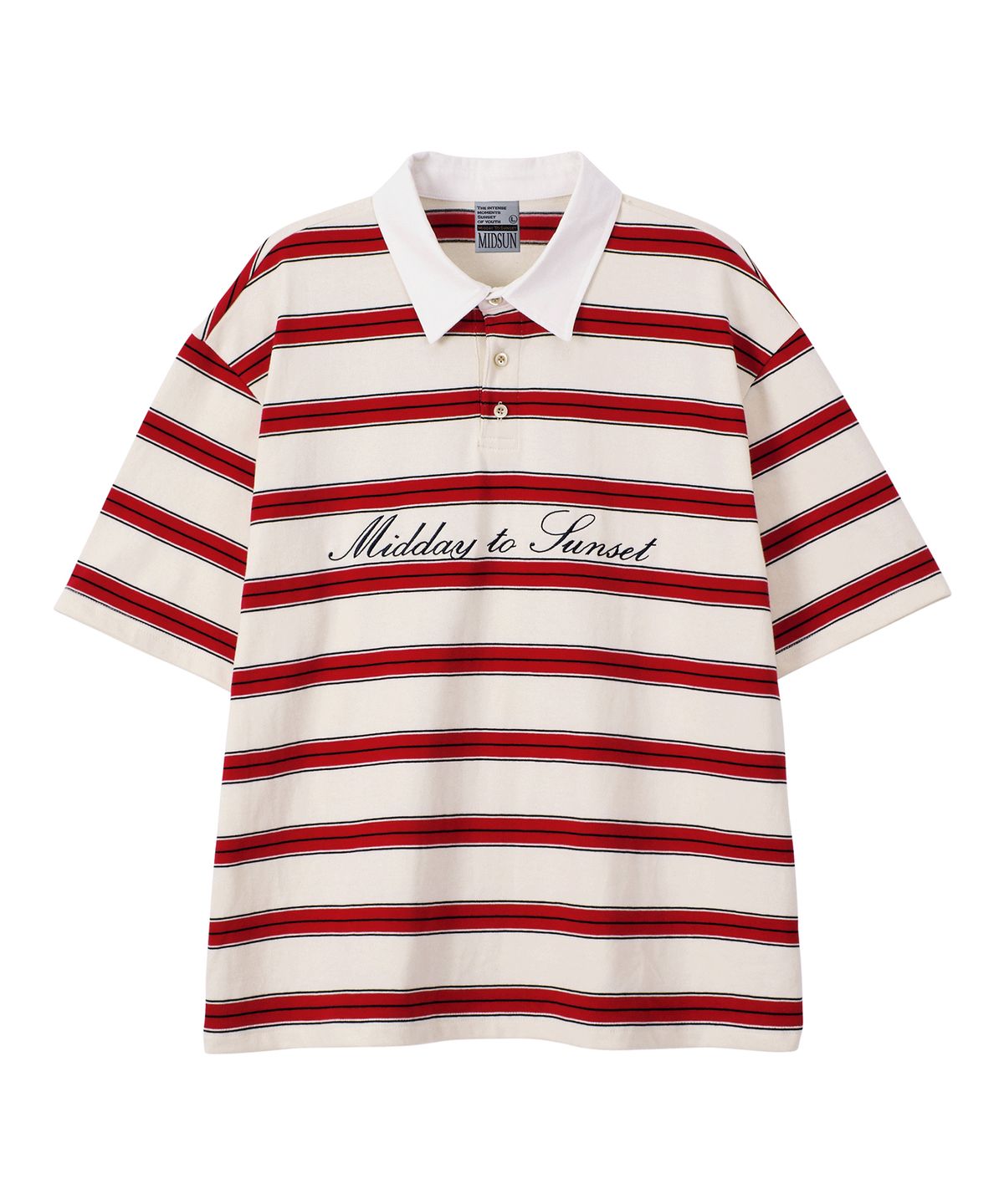 미드선(MIDSUN) Halcyon Stripe Polo-Ivory
