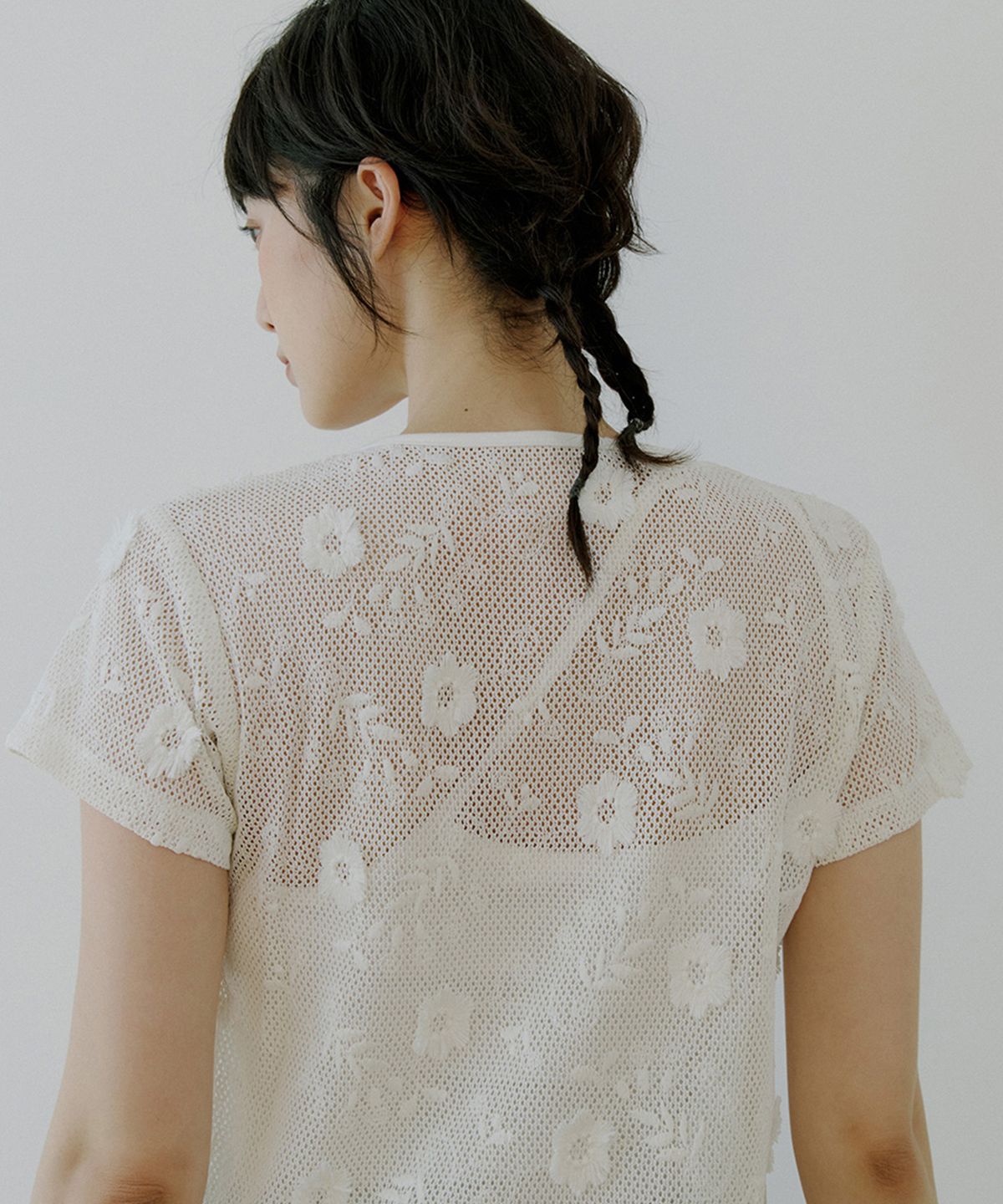 리올그(REORG) WOI FLORAL CARDIGAN IVORY