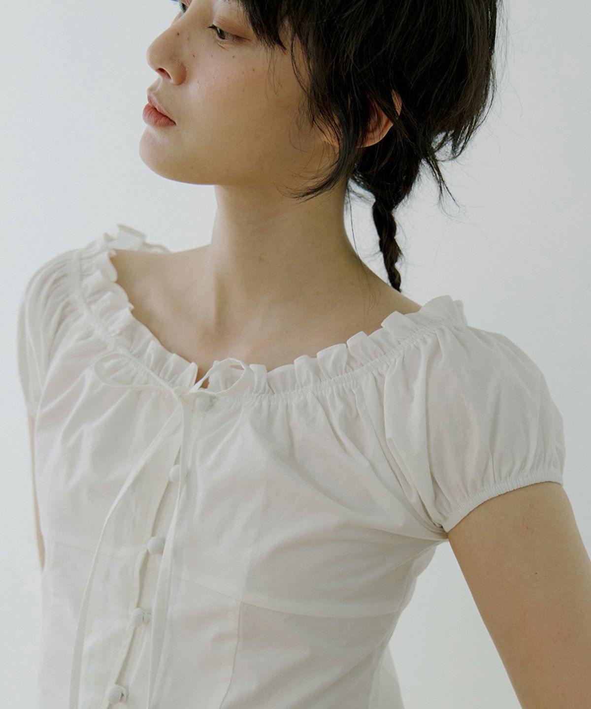 리올그(REORG) WOI PUFF MODDABLE BLOUSE WHITE