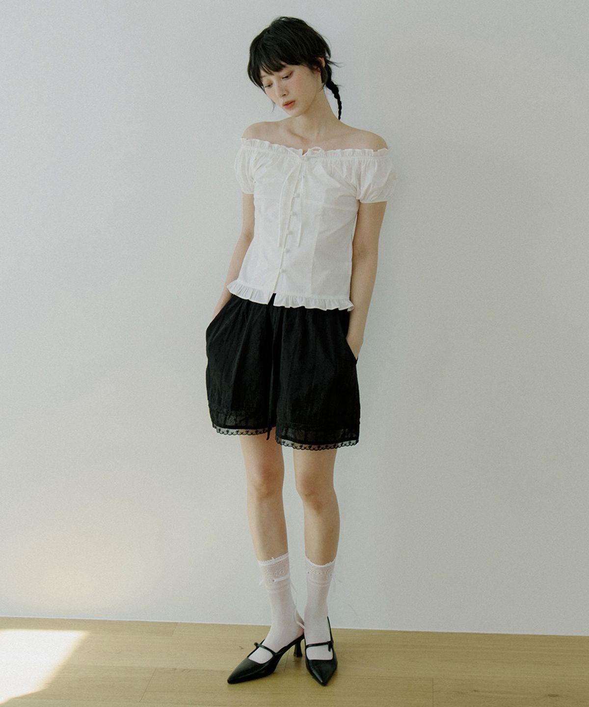 리올그(REORG) WOI PUFF MODDABLE BLOUSE WHITE