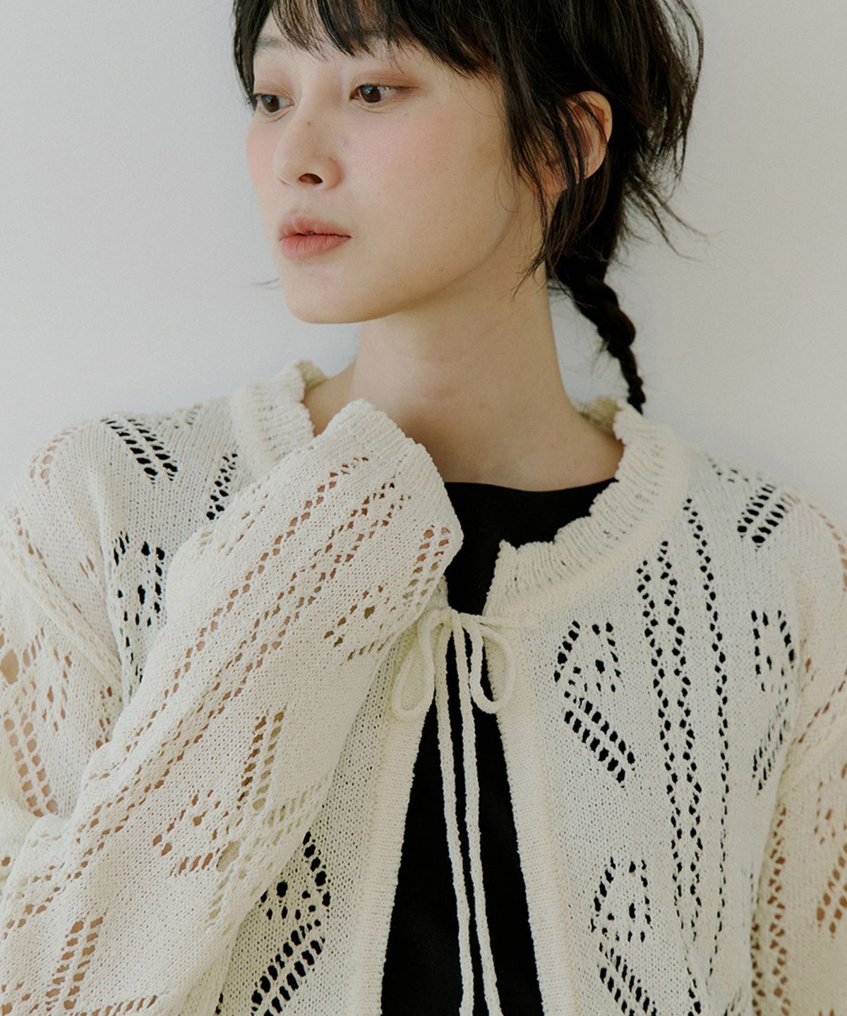 리올그(REORG) WOI CROCHET CARDIGAN CREAM