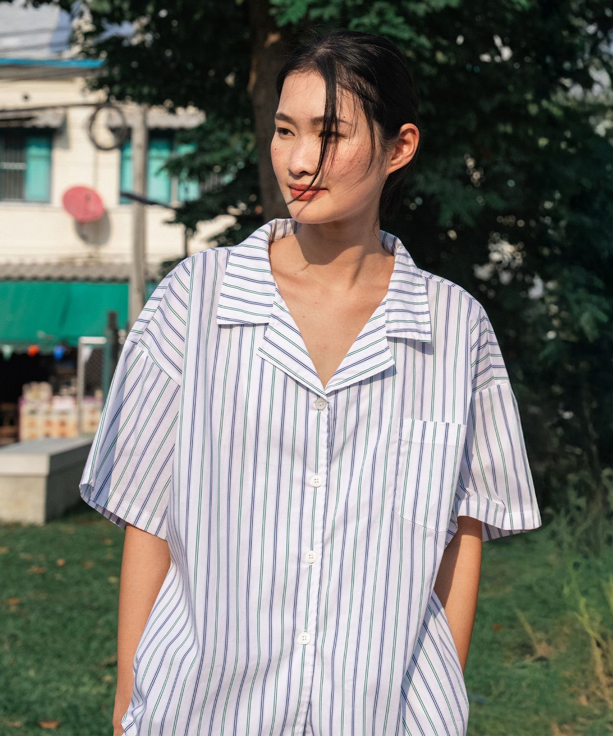 오끼뜨(OGGITT) (uni)레지던스 오이스터 스트라이프 파자마