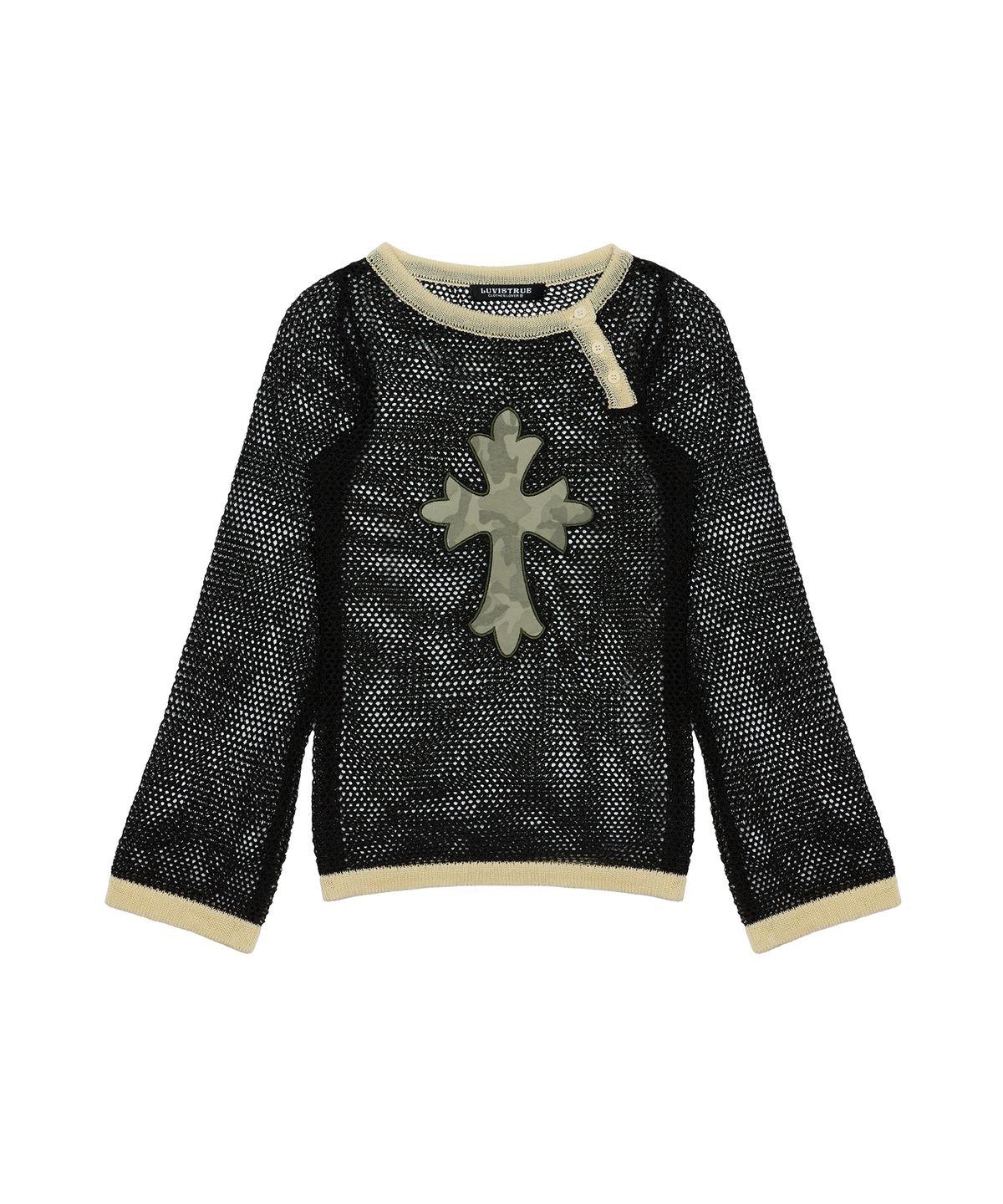 러브이즈트루(LUVISTRUE) SM CROSS MESH KNIT(CHARCOAL)