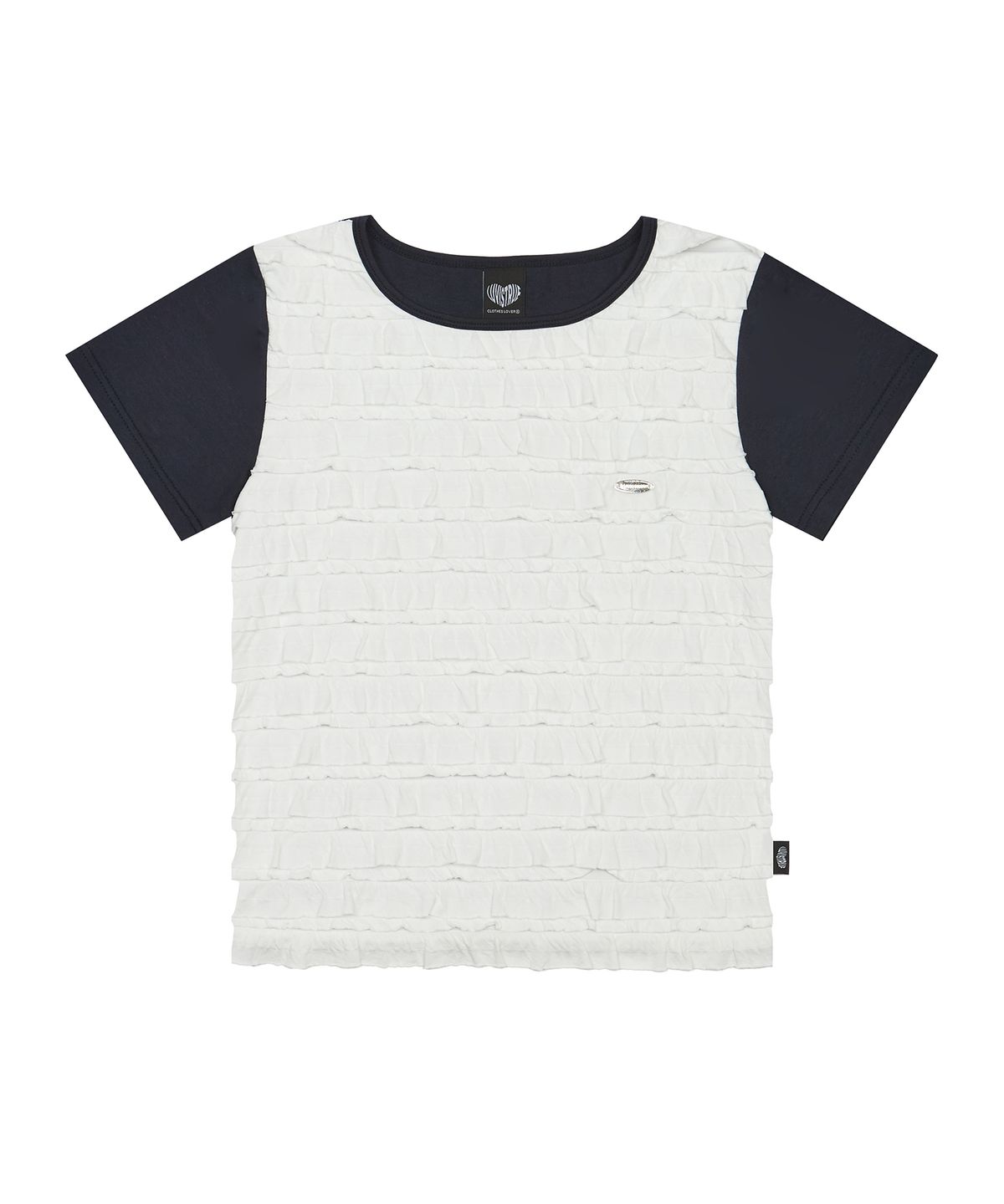러브이즈트루(LUVISTRUE) SM FRILL TEE(NAVY)