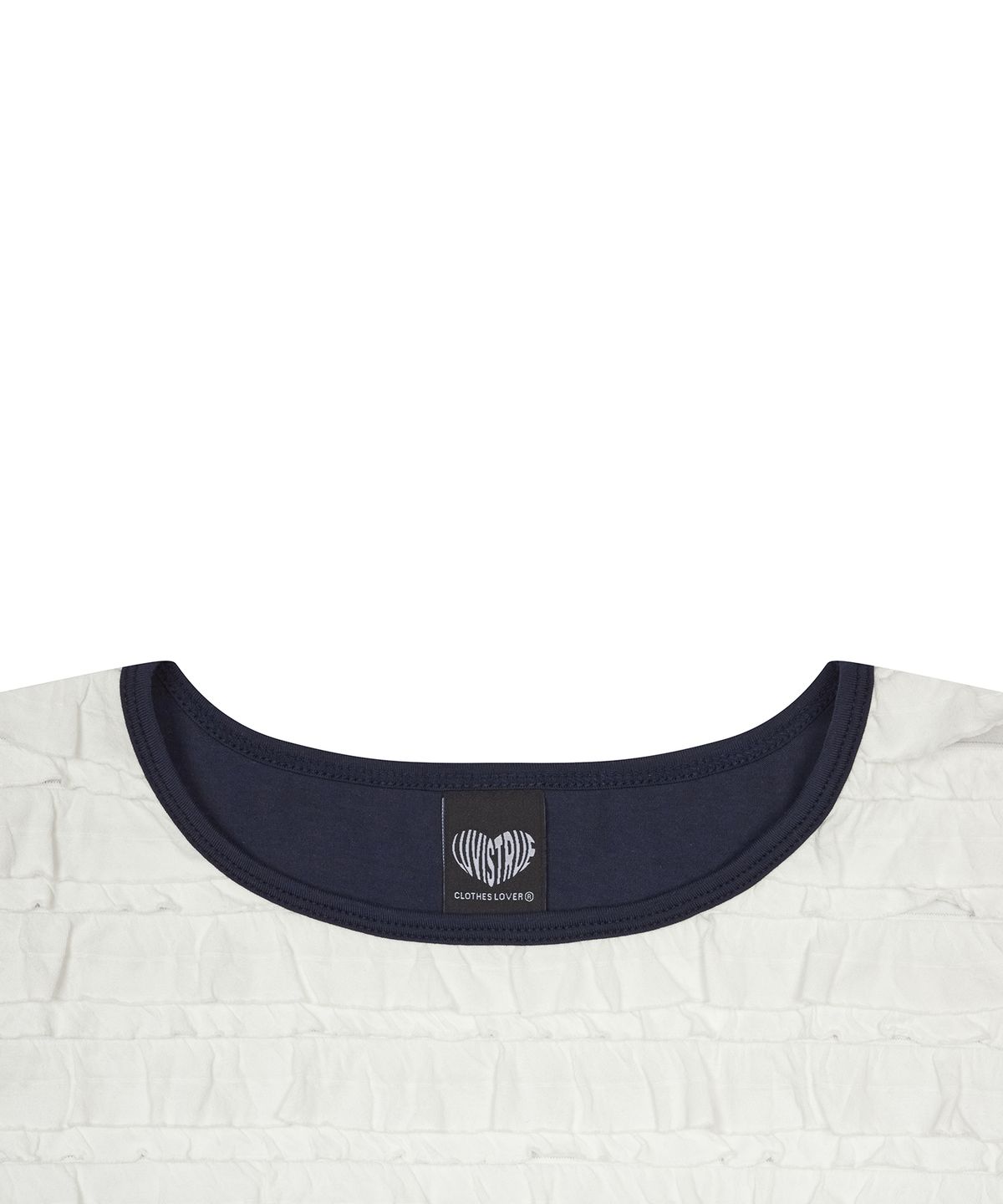 러브이즈트루(LUVISTRUE) SM FRILL TEE(NAVY)