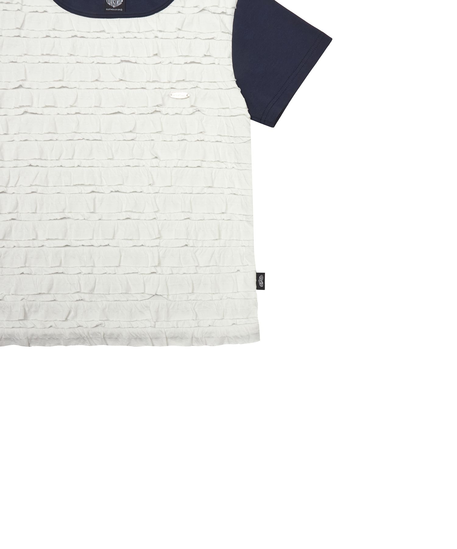 MUSINSA | LUV IS TRUE SM FRILL TEE(NAVY)