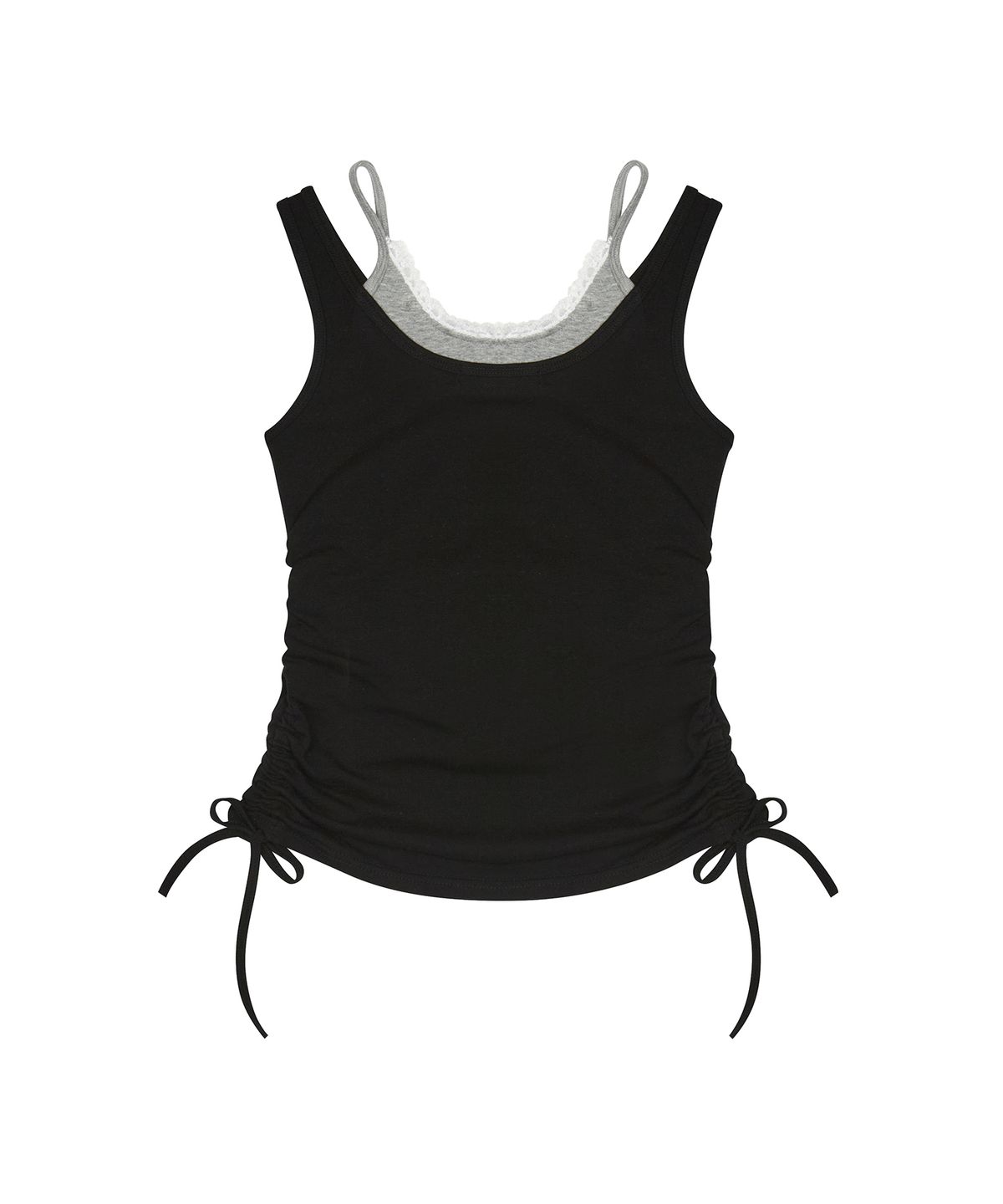 러브이즈트루(LUVISTRUE) SM LAYERED LACE SLEEVELESS(BLACK)