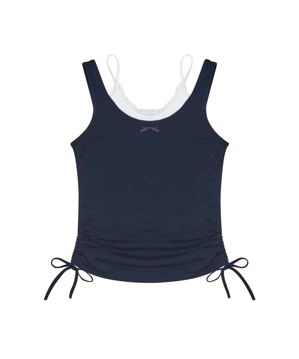 러브이즈트루(LUVISTRUE) SM LAYERED LACE SLEEVELESS(NAVY)