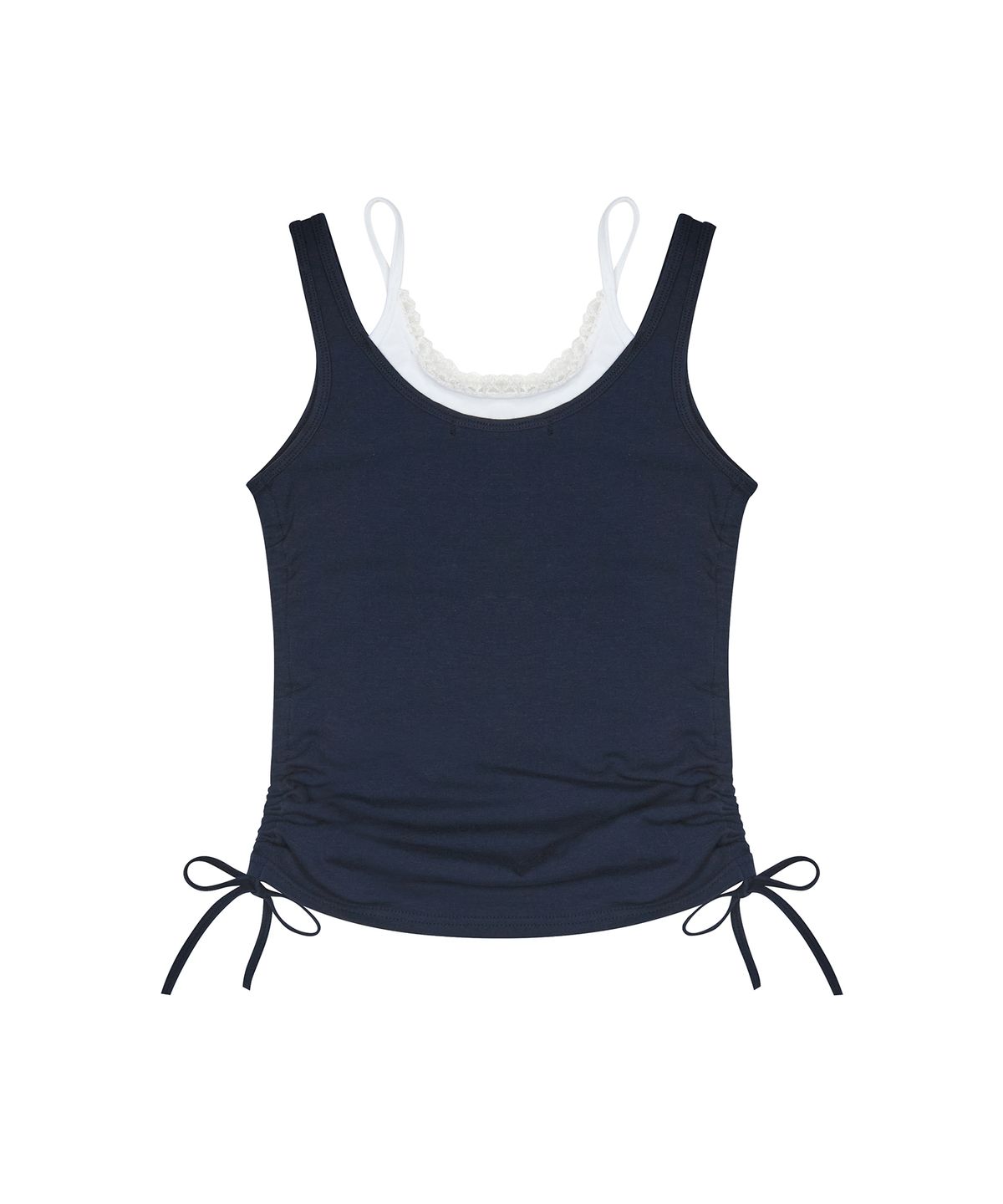 러브이즈트루(LUVISTRUE) SM LAYERED LACE SLEEVELESS(NAVY)