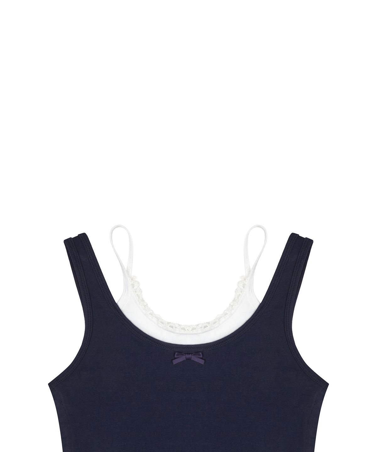 러브이즈트루(LUVISTRUE) SM LAYERED LACE SLEEVELESS(NAVY)
