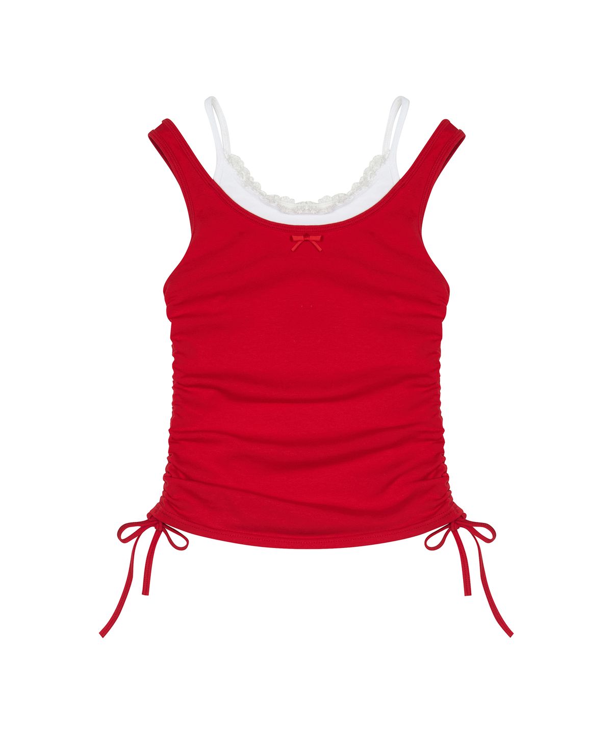 러브이즈트루(LUVISTRUE) SM LAYERED LACE SLEEVELESS(RED)