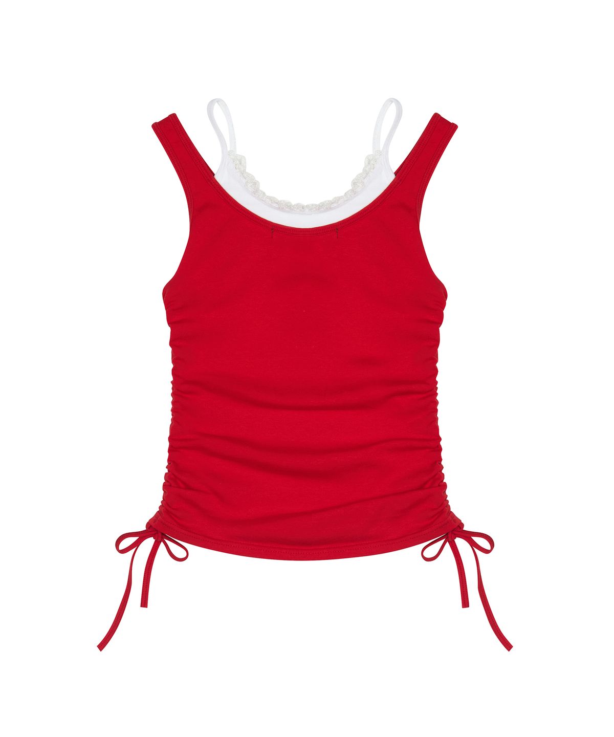 러브이즈트루(LUVISTRUE) SM LAYERED LACE SLEEVELESS(RED)