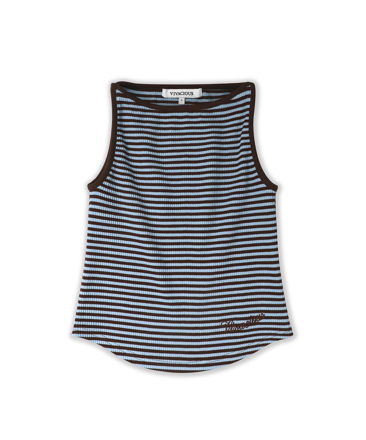 비바셔스(VIVACIOUS) Sus Boatneck Stripe Sleeveless BROWN