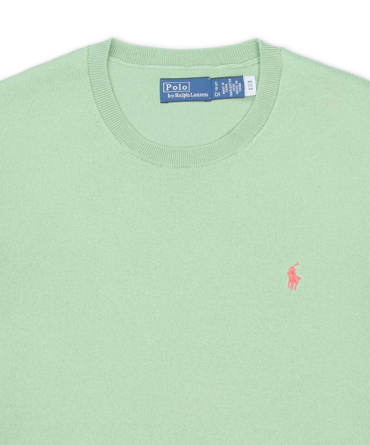폴로 랄프 로렌(POLO RALPH LAUREN) 코튼 블렌드 숏 슬리브 스웨터-미디움 그린