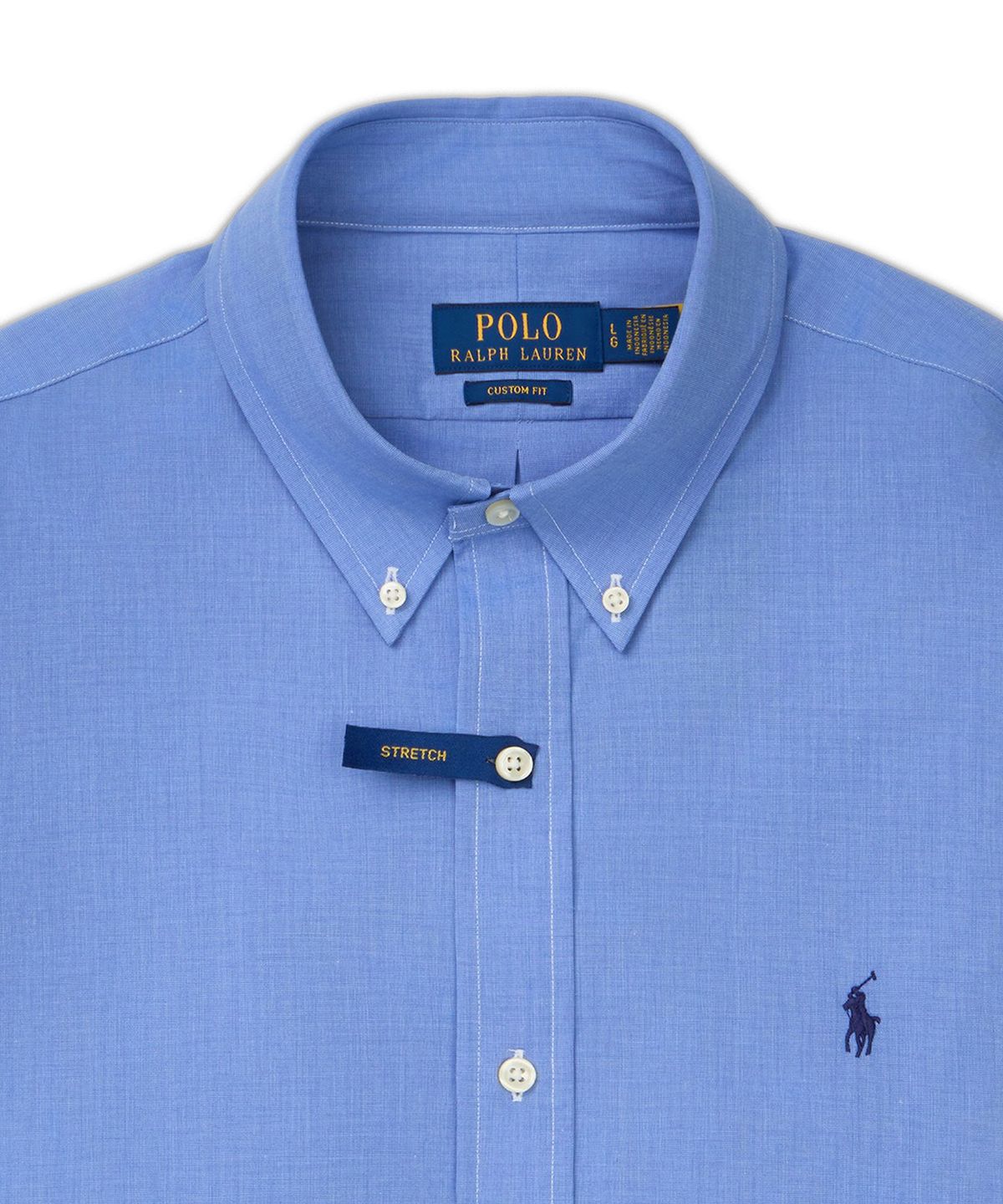 폴로 랄프 로렌(POLO RALPH LAUREN) 커스텀핏 스트레치 포플린 셔츠-블루