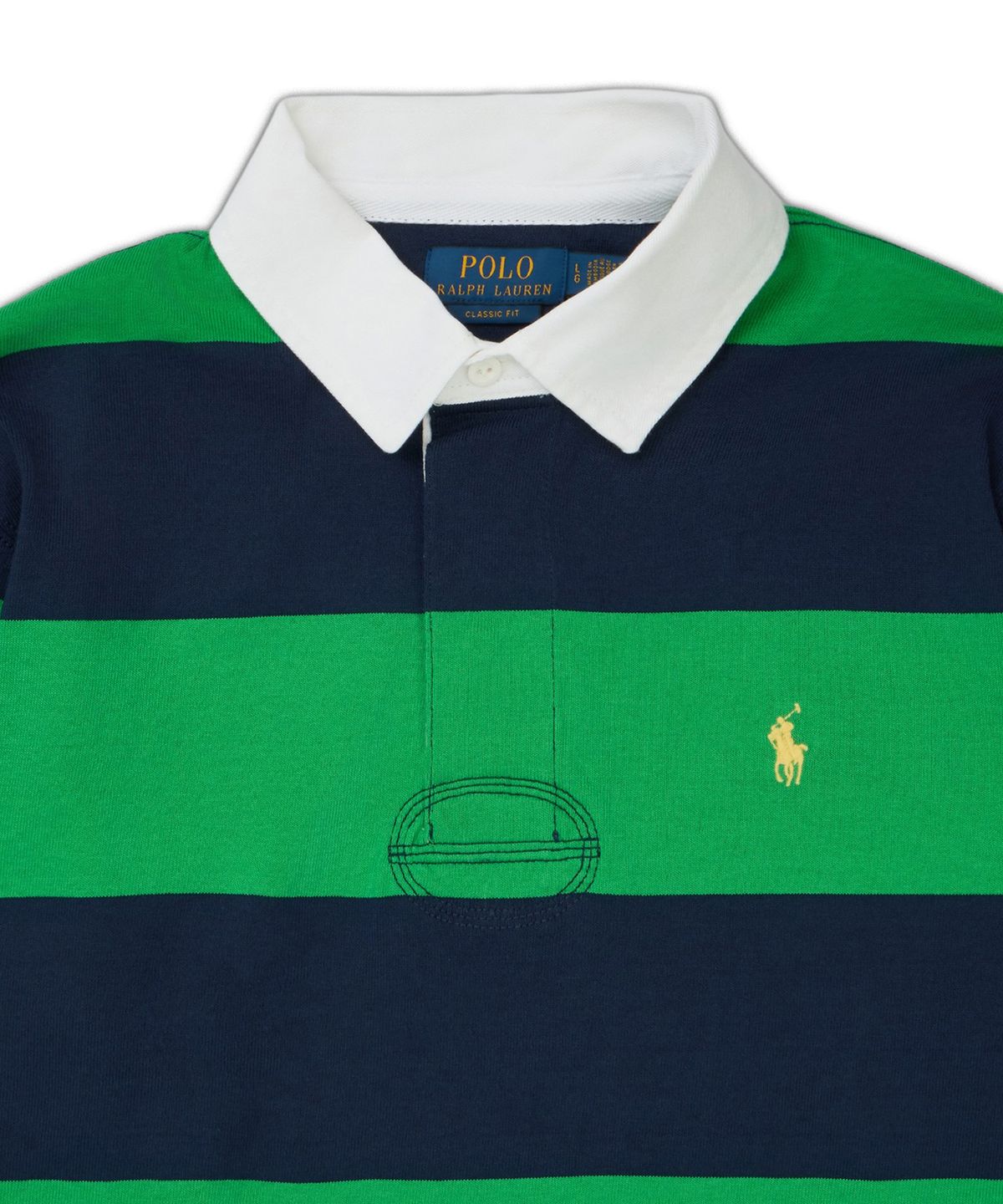폴로 랄프 로렌(POLO RALPH LAUREN) 클래식핏 스트라이프 저지 럭비 셔츠-네이비