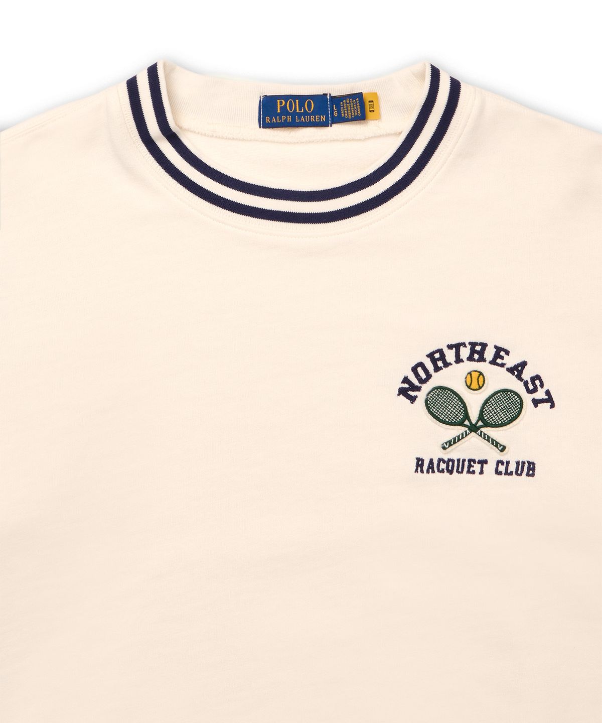 폴로 랄프 로렌(POLO RALPH LAUREN) 빈티지핏 플리스 그래픽 스웨트셔츠-화이트