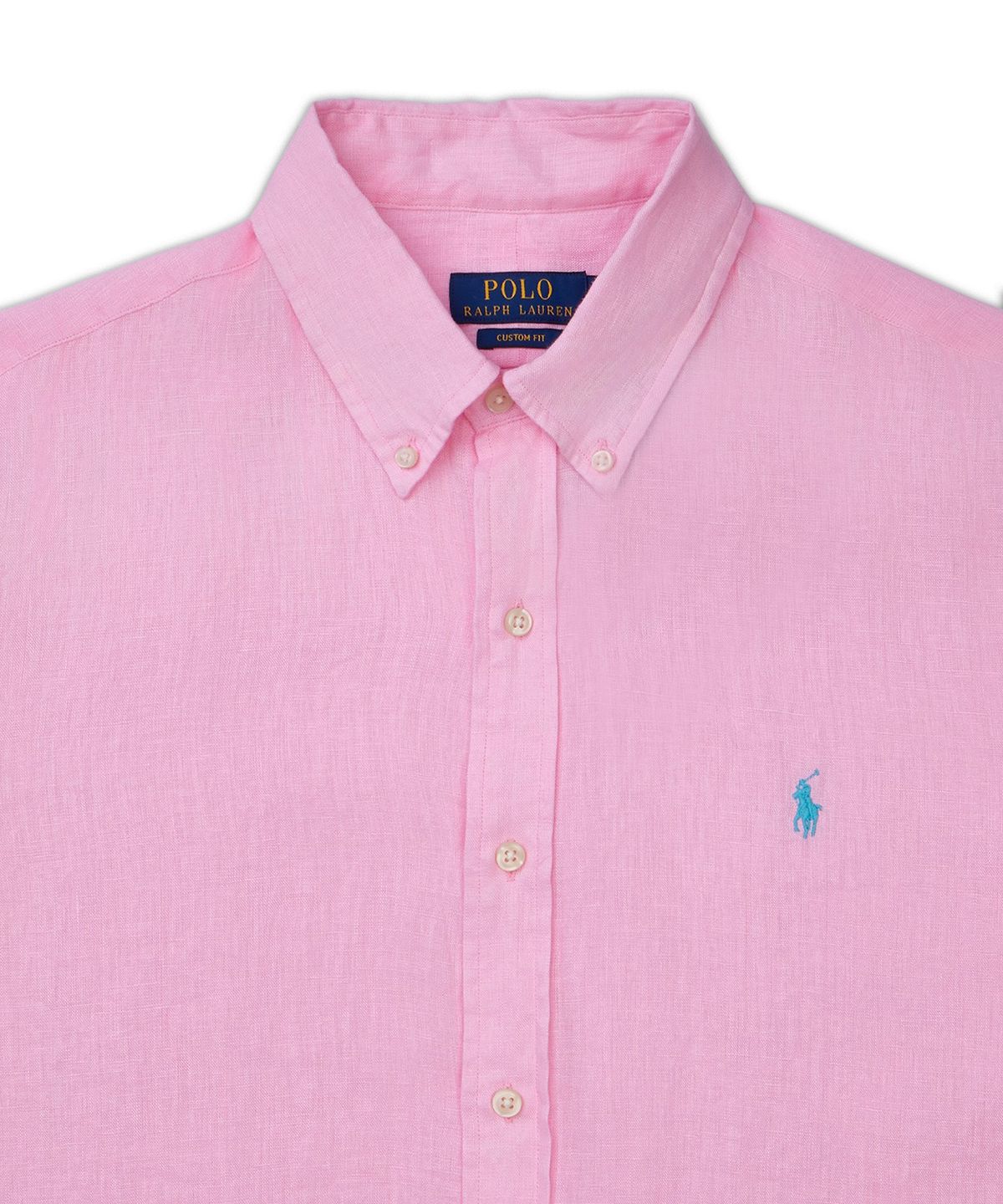 폴로 랄프 로렌(POLO RALPH LAUREN) 커스텀핏 리넨 셔츠-핑크