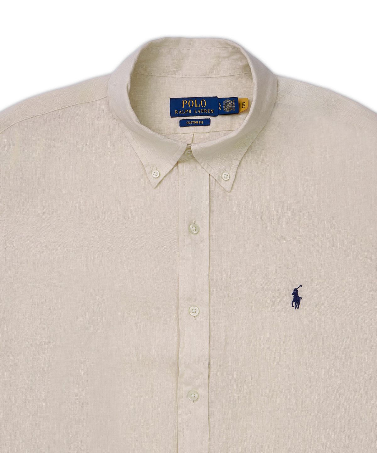 폴로 랄프 로렌(POLO RALPH LAUREN) 커스텀핏 리넨 셔츠-내추럴