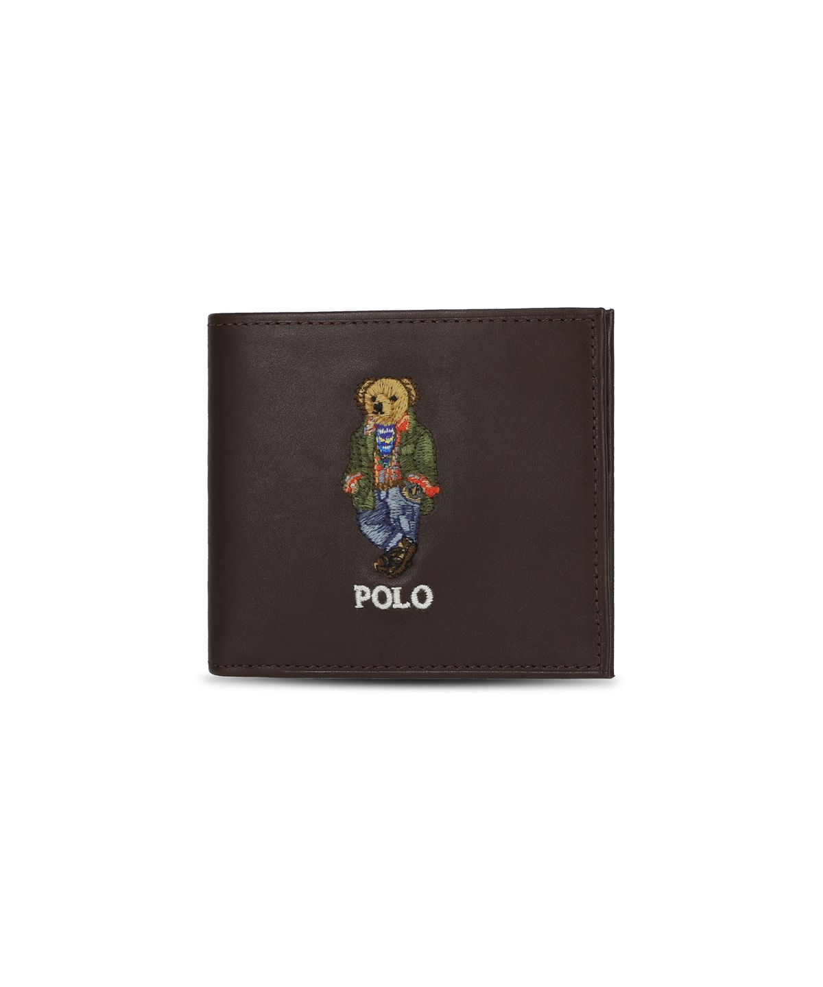 폴로 랄프 로렌(POLO RALPH LAUREN) 폴로 베어 레더 빌폴드 월렛-브라운