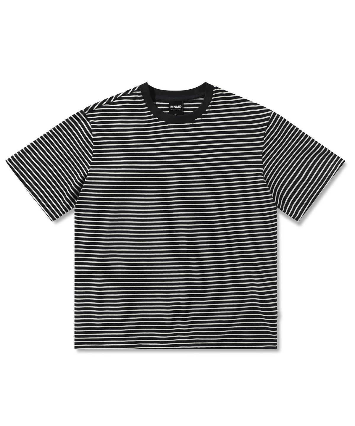 미니멀프로젝트(MINIMALPROJECT) 핀 스트라이프 오버핏 반팔티셔츠 MST163 [BLACK]