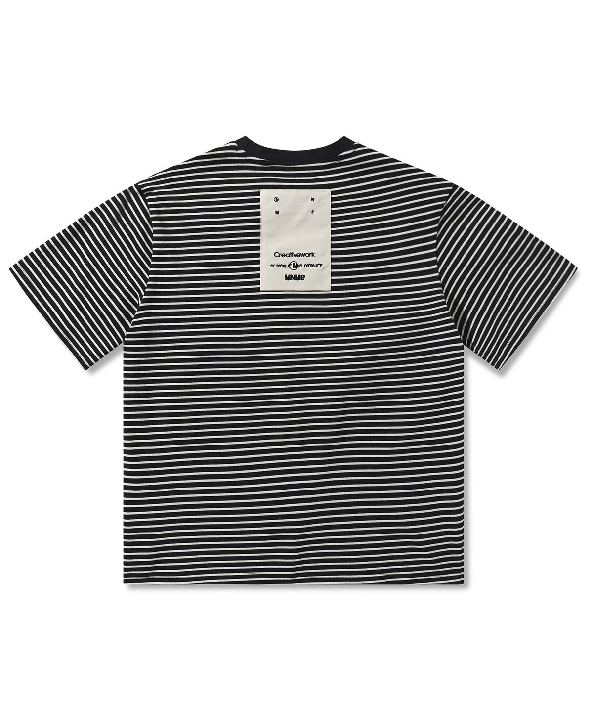 미니멀프로젝트(MINIMALPROJECT) 핀 스트라이프 오버핏 반팔티셔츠 MST163 [BLACK]