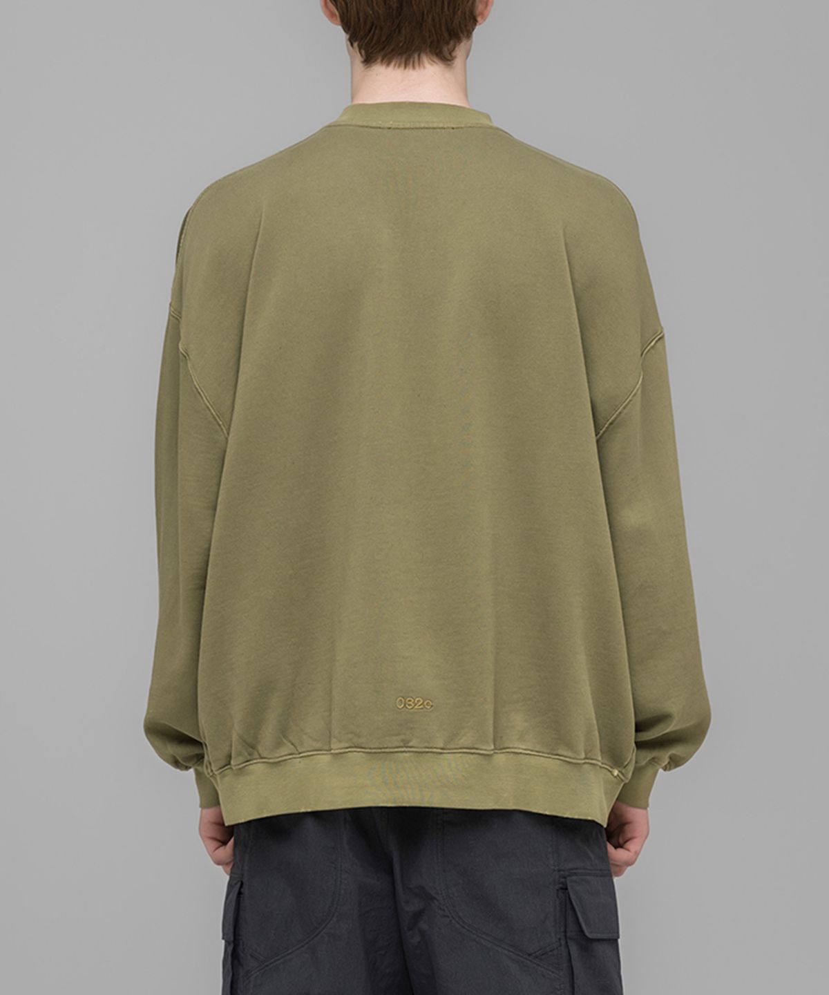 032씨(032C) (U) 노 펀 오버사이즈드 크루넥 페이디드 다크 그린 NO FUN OVERSIZED CREWNECK FADED DARK GREEN