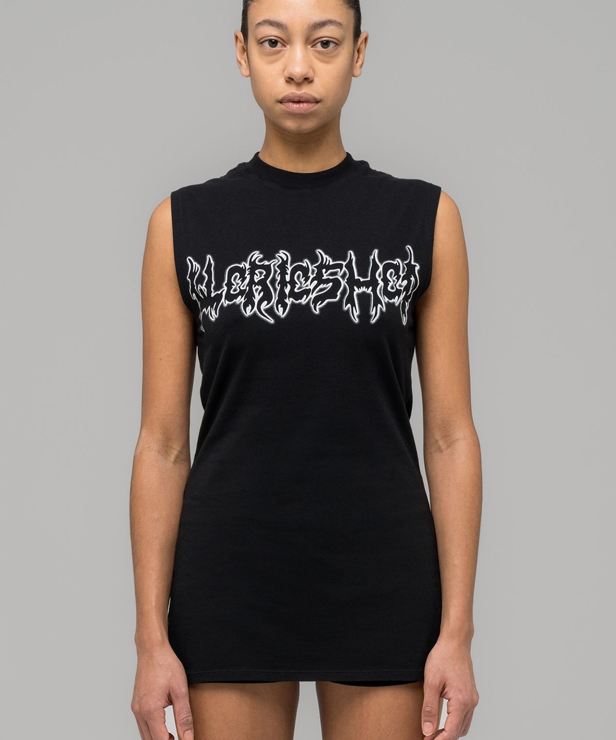 032씨(032C) (W) 수퍼 배드 저지 드레스 앤 핫팬츠 페이디드 블랙 SUPER BAD JERSEY DRESS AND HOTPANTS FADED BLACK