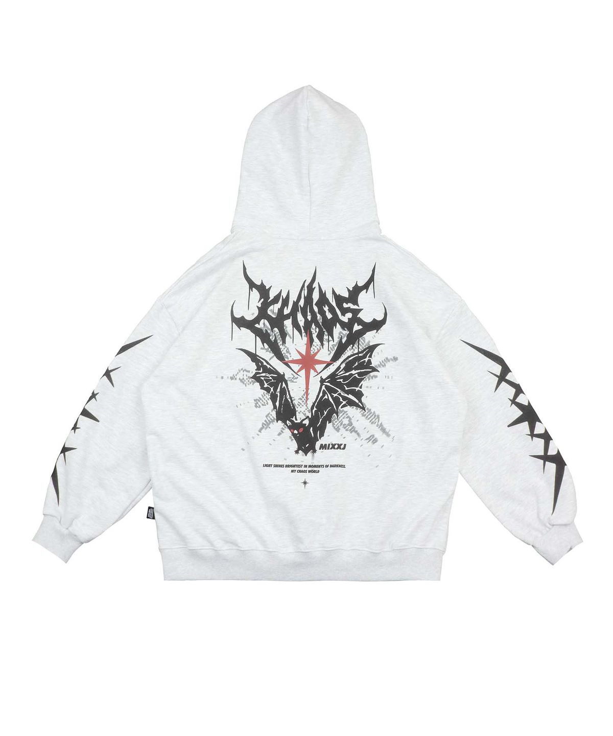 믹쓰제이(MIXXJ) BAT HOOD ZIP-UP (WHITE MELANGE)