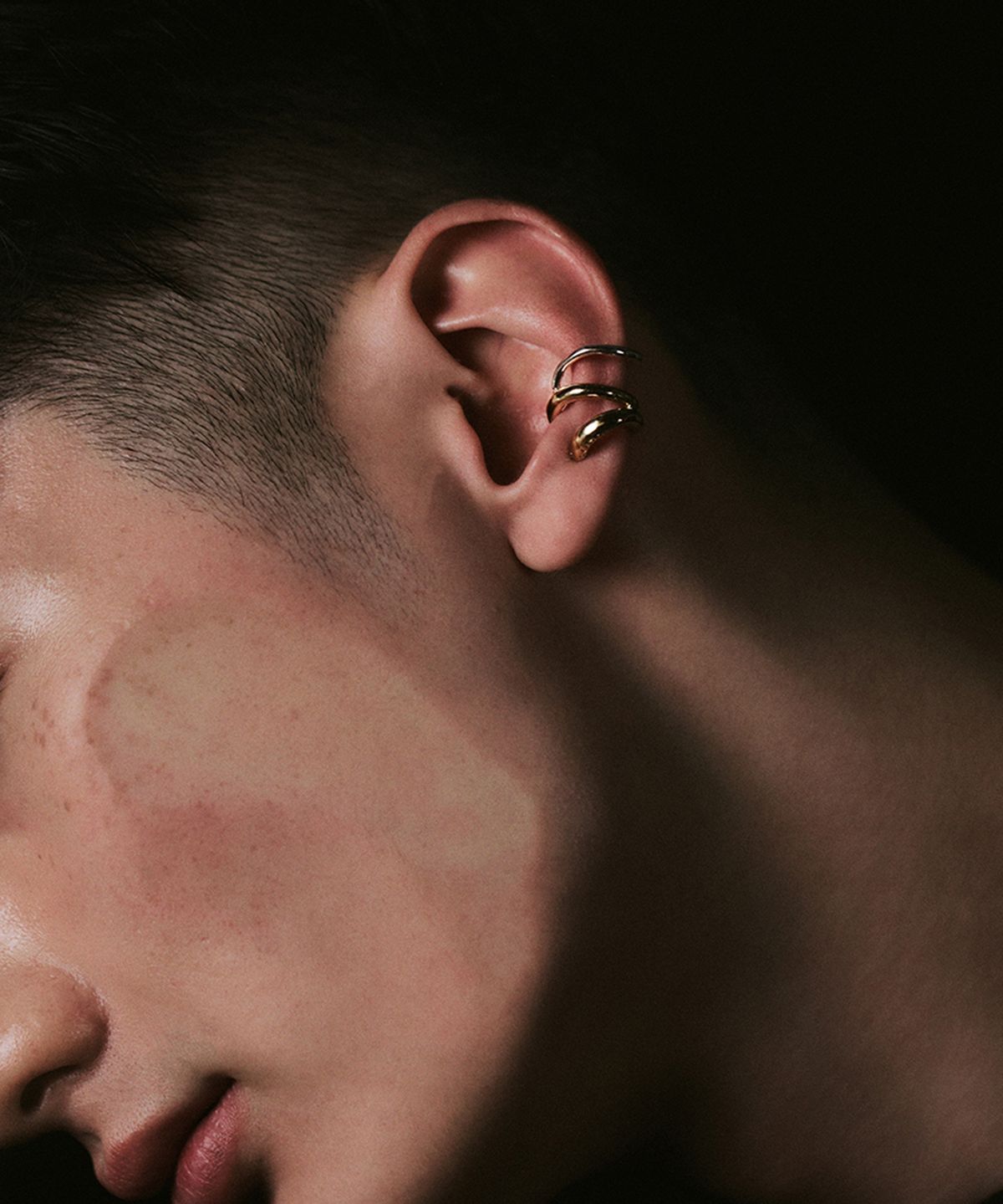 휴스타드(HUSTAD) 244 Combo earcuff _925 실버 / 14k 골드 콤보 이어커프